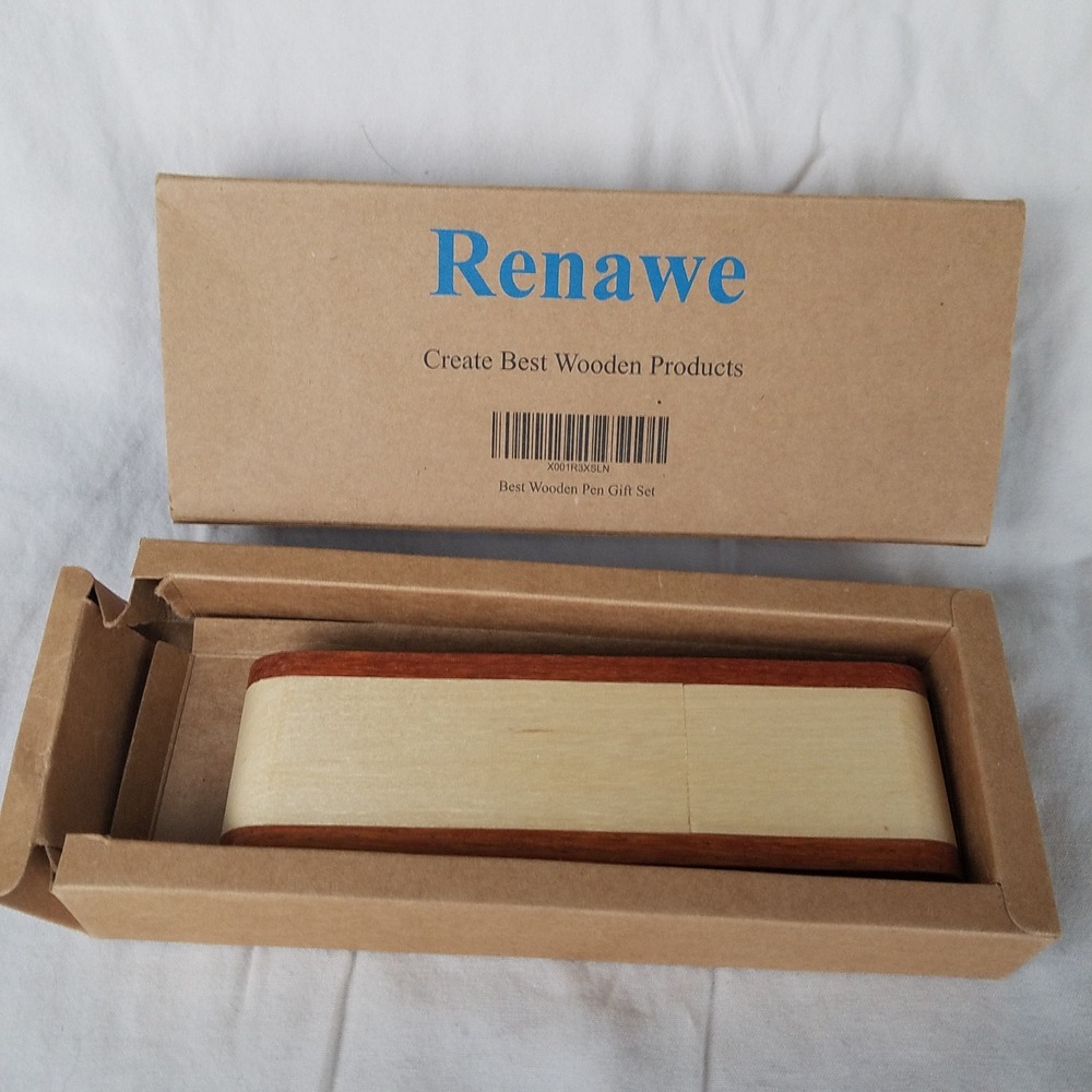 Renawe Wooden Pen Gift Set Brown NEW‎ Handcrafted Two-Tone Case Box Graduation